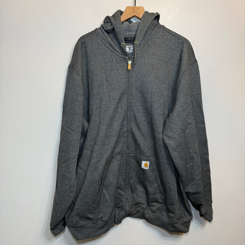 Carhartt Men's Loose Fit Midweight Full Zip Hoodie Carbon Heather Jacket 2XL